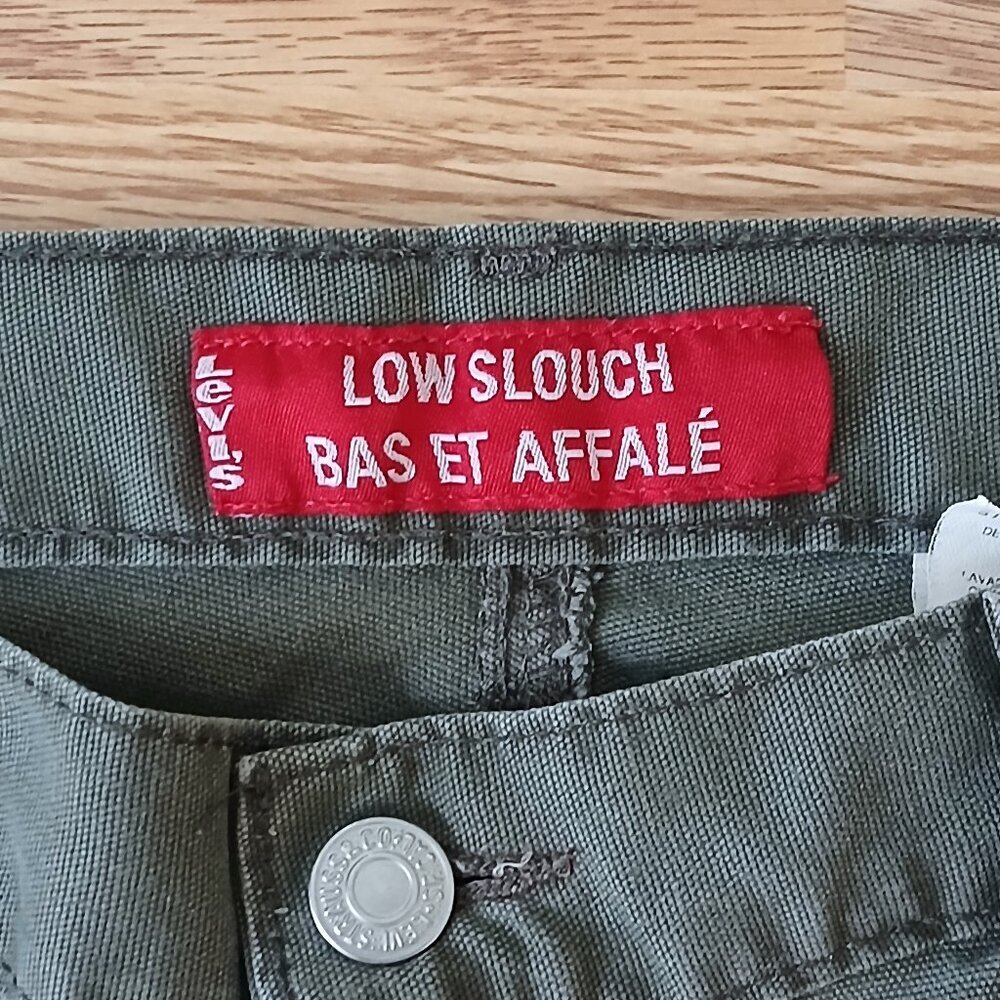 Levi's Low Slouch Y2K Stretch Flare Jeans Green Size 5 - Picture 7 of 8